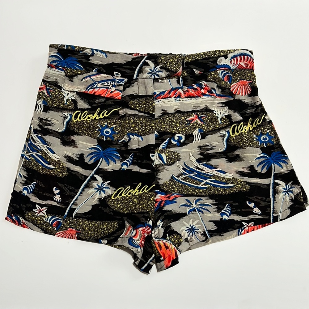 ANNA SUI Size 6 Aloha Tropical Print Shorts